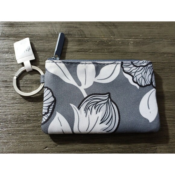Vera Bradley Gray Black Flower Id Wallet New - Picture 2 of 2